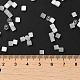 ガラスシードビーズ  模造キャットアイ  丸い穴  六角  ホワイト  3.5x3.8x3.5mm  穴：1mm  409個/ポンド SEED-H002-D-A801-4
