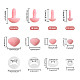 Superfindings 鼻フロッキー樹脂人形安全鼻  おもちゃのアクセサリー  ピンク  鼻：14~18x7~15x5.7~11.3mm  プラグ：7.7~14.5x3.6~4mm  2個/セット  76セット/箱 DIY-FH0004-93-2