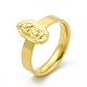 Вакуумное покрытие 304 овальное кольцо из нержавеющей стали с кольцом на палец Девы Марии для женщин RJEW-A013-02G-02-3