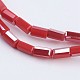 Electroplate Opaque Glass Beads Strands EGLA-F123-HR-2x4mm-C01-3