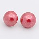 Dôme acrylique mat perle boucles d'oreille EJEW-N0019-02A-21mm-1
