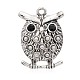 Halloween Owl Antique Silver Plated Alloy Rhinestone Pendants PALLOY-J636A-01AS-1