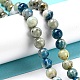Azzurrite blu naturale in fili di perle di calcite G-NH0003-F01-01-2