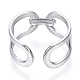 304 anello a polsino aperto ovale in acciaio inossidabile RJEW-N040-14-3