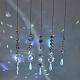 Ahadermaker 5pcs 5 décorations de pendentif en verre transparent ab style HJEW-GA0001-42-4