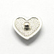 Platinum Tone Heart Zinc Alloy Polymer Clay Rhinestones Jewelry Snap Buttons X-SNAP-R004-K810B-2