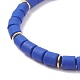 Bracelet extensible fait main en argile polymère et perles de coquillage naturel BJEW-JB07398-01-5