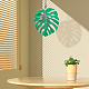 Monstera Leaf Acrylic Pendant Decorations HJEW-WH0043-33B-7