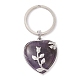 Porte-clés pendentif coeur en améthyste naturelle et en laiton KEYC-JKC00658-03-1