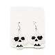 Glass Seed Braided Skull Dangle Earrings EJEW-B012-12-4