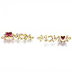 Real 16K Gold Plated Brass Micro Pave Cubic Zirconia Links Connectors KK-S061-92-G-NR-2