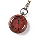 Ebony Wood Pocket Watch with Brass Curb Chain and Clips WACH-D017-A15-02AB-2