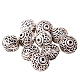 Vintage laiton perles rondes en filigrane creux plats KK-PH0004-20AS-FF-1