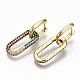Brass Micro Pave Cubic Zirconia Huggie Hoop Earrings EJEW-S208-127-NF-3