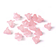 Perles de fleur en acrylique rose transparent mat X-PLF018-02-5