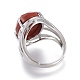 Adjustable Faceted Natural & Synthetic Gemstone Finger Rings RJEW-I068-B-1-4
