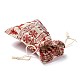 綿のギフト包装ポーチ巾着袋  クリスマスのバレンタインの誕生日の結婚披露宴のキャンディーラッピング  レッド  クリスマステーマの模様  14.3x10cm ABAG-B001-01B-07-4