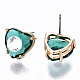 Brass Stud Earrings GLAA-S193-038A-LG-2