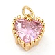 Real 18K Gold Plated Brass Inlaid Cubic Zirconia Charms ZIRC-L100-074G-08-2