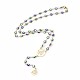 304 collane di perline rosario in acciaio inox NJEW-F240-04G-1