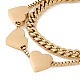 Bracelet multi-rangs en couches à double chaîne et perles en forme de cœur STAS-D184-11G-2