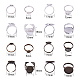 Sunnyclue 32 pieza de anillo de cabujón de latón que incluye bases de anillo de 8 mm en blanco con almohadillas y anillos en blanco ovalados redondos de 16 mm/18 mm para hacer joyas KK-SC0001-03-5