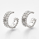 Brass Micro Pave Clear Cubic Zirconia Cuff Earrings EJEW-S201-197P-NF-3