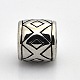 Big Hole Smooth Surface 316 Stainless Steel Drum Carved Rhombus Beads STAS-O048-24-1