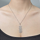 201 hohle Fächeranhänger-Halskette aus Edelstahl NJEW-OY001-63-2
