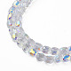 Electroplate Transparent Glass Beads Strands X-EGLA-N002-32-C03-3