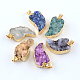 Dyed Drusy Natural Agate Pendants G-R275-124-1