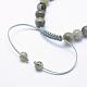 Bracelets de perles tressées labradorite naturelle BJEW-F276-G11-3