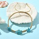 Bracelets de cheville en perles synthétiques turquoise AJEW-AN00554-01-2