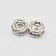 Rack Plating Rondelle Brass Grade A Rhinestone Spacer Beads X-RB-D300-S-2