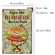 Creatcabin Blechschild „Hamburger“ „Follow your dreams“ aus Metall AJEW-WH0157-448-2