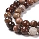 Chapelets de perles en bois pétrifié naturel G-E571-27B-4