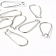 Platinum Plated Jewelry DIY Brass Hoop Earrings Findings Kidney Ear Wires X-EC221-NF-3