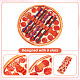 キャンバス布文具収納袋  面白い食べ物のペンロール  フラットラウンド  ピザ  225x2mm AJEW-WH0505-98A-4