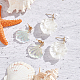 Anattasoul 2 par de aretes colgantes con forma de concha de resina de 2 colores con cuentas de perlas de imitación EJEW-AN0002-62-7