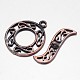 Filigree Brushed Red Copper Brass Toggle Clasps KK-E739-38R-NF-1