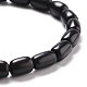 Bracelets extensibles en perles de bois de bodhi non teintes et naturelles BJEW-JB05521-2