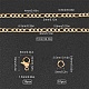 サニークルーDIYチェーンネックレスブレスレット作りキット  304つのステンレス鋼フィガロチェーン＆丸カン＆クラスプを含む  ゴールドカラー  チェーン：10m/バッグ DIY-SC0019-60-2