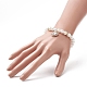 Bracelet extensible perlé rond en perles acryliques avec breloques coeur en alliage strass pour femme BJEW-JB09232-01-5