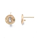 Brass Clear Cubic Zirconia Stud Earring Findings KK-G432-22G-3