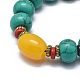 Bracelets extensibles synthétiques turquoise de méditation Bouddha BJEW-K212-G-3