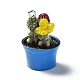 Pendenti in resina vegetale verde vaso di cactus CRES-B014-04-2