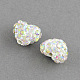Heart Polymer Clay Grade A Rhinestone Beads RB-S024-03-1