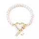 Bracelets à maillons coeur en laiton pour la saint valentin BJEW-JB05954-1