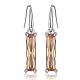 Real Platinum Plated Tin Alloy Rectangle Cubic Zirconia Dangle Earrings EJEW-BB08496-A-1