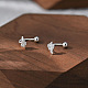 Orecchini a bottone in argento fine s999&nbsp;EJEW-A127-04S-2